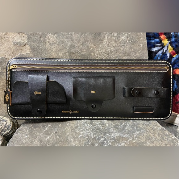 Solid Leather Utility Organizer & Glasses Holder  for Drivers - Picture 7 of 9